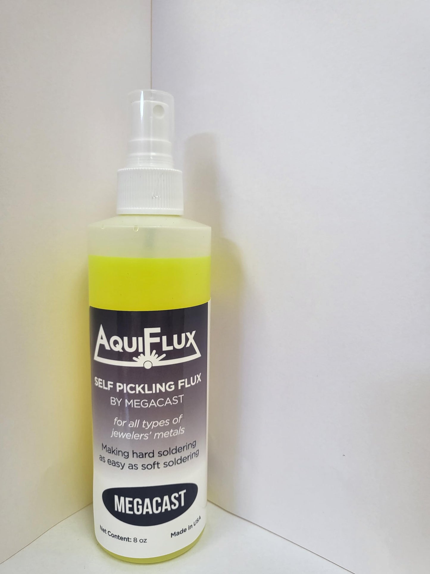Aquiflux Self Pickling Flux for Precious Metals Gold Silver Jewelry and Hard Soldering 8 Oz Megacast (275 ml)