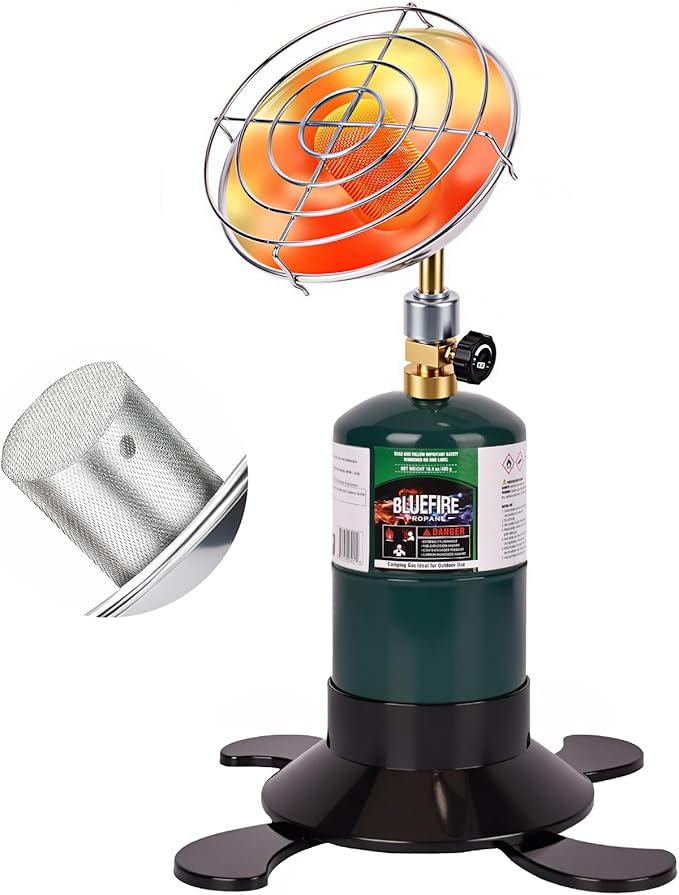 Portable Propane Heater with Catalytic Burner for Camping Outdoor Space 6200BTU Power with Control Valve Patio Heater 1lb ...