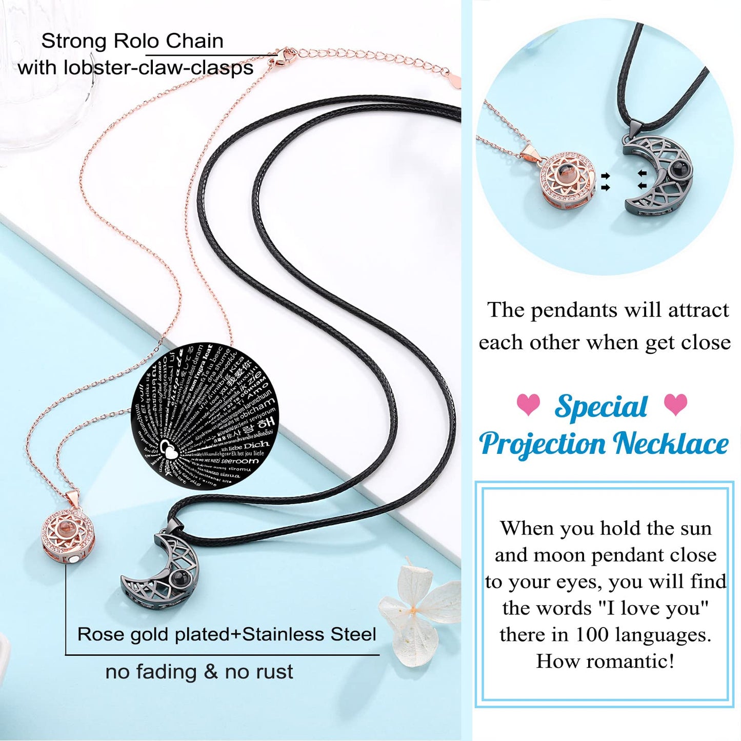 UPROMI Necklace for Boyfriend BF Meaningful Cute Anniversary Valentines Christmas Long Distance Relationship Gifts