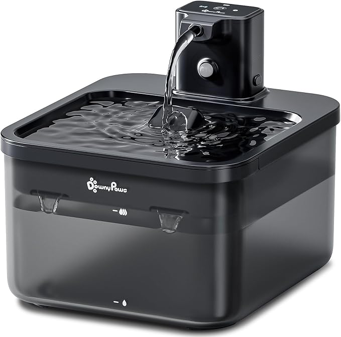 DownyPaws Cat Water Fountain Cordless, 84oz/2.5L Fursink Wireless Pet Water Fountains for Cats Indoor, Battery Operated Ca...