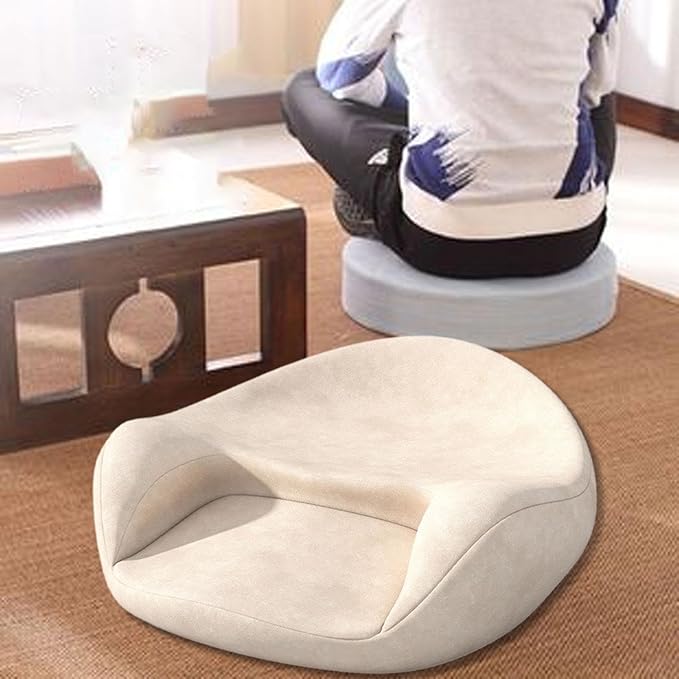 Meditation Cushion Yoga Mat Cushion Support Equipment Creative Seat Floor Pillow for Bedroom Tea Ceremony Sitting Living Room, Champagne