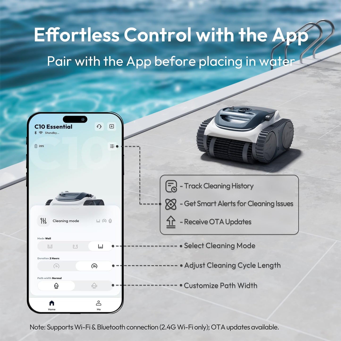 (2026 New) Bubot 700 Cordless Robotic Pool Cleaner, Pool Vacuum with 210-Min Runtime, Superior Suction, Smart Navigation, Floor/Wall/Waterline Cleaning, for Inground & Above-Ground Pools, Obsidian