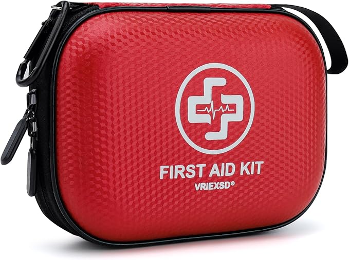 Mini First Aid Kit - 150 Piece Small Waterproof Hard Shell Medical Kit for Home, Car, Travel, Camping, Truck, Hiking, Spor...