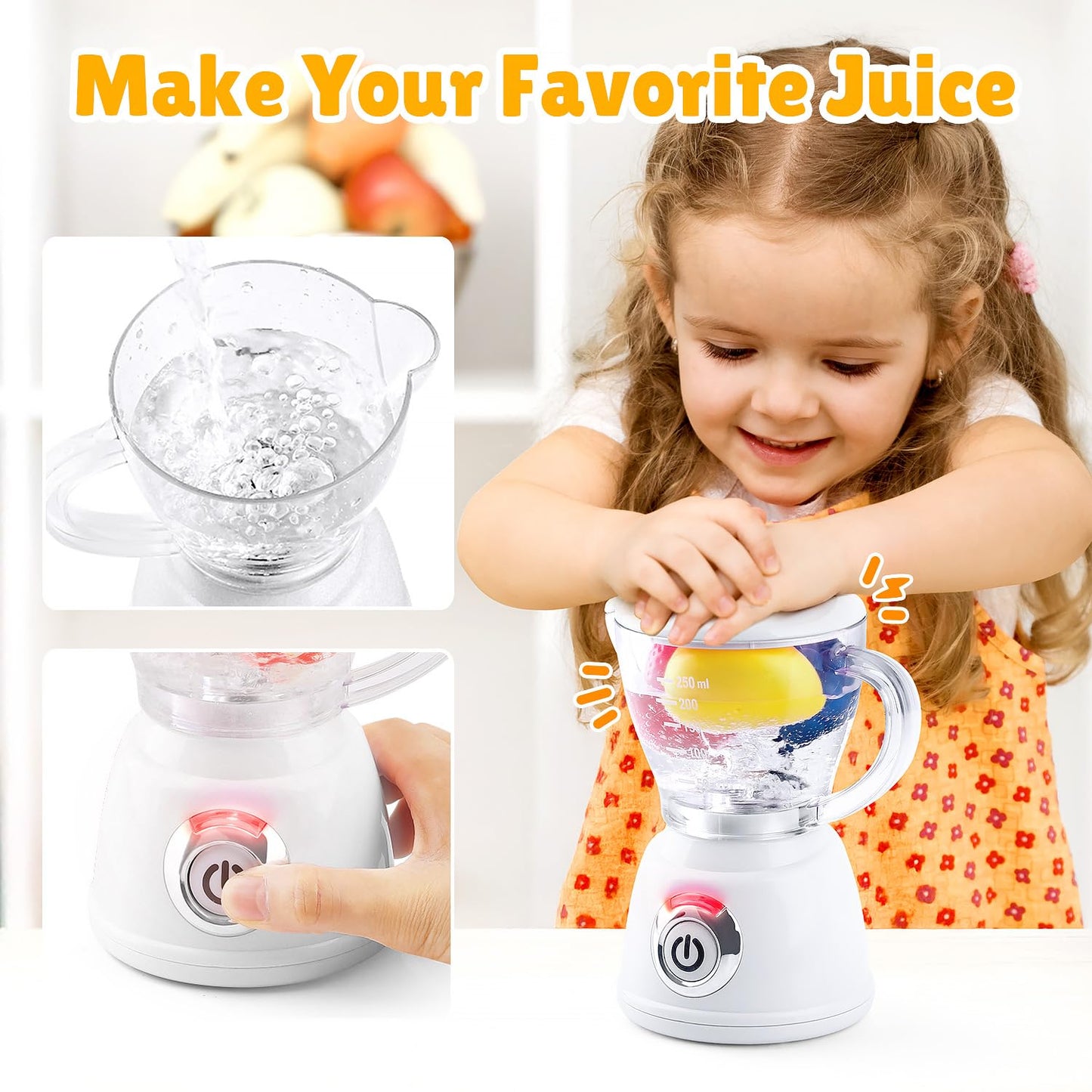 Kids Toy Kitchen Sets, Play Kitchen Accessories for Kids Ages 4-8 3-5, Kitchen Appliance Toys, Blender, Coffee Maker Machine, Mixer, Toaster, Pretend Play Toys for 4 Year Old Girls Toddlers, White