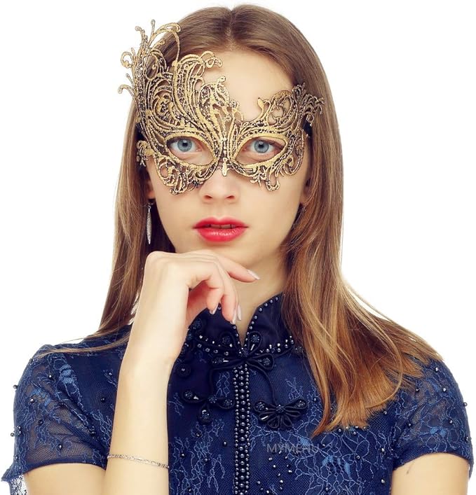 MYMENU Masquerade Mask for Women Venetian Lace Eye Mask For Party Prom Ball Costume Mardi Gras