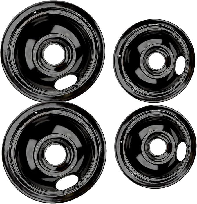 5304430149 and 5304430150 Porcelain Burner Drip Pan Bowls Replacement 318067041 and 318067051 Electric Range Cooktop By AM...