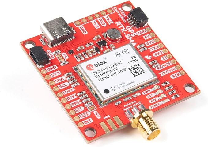 SparkFun GPS-RTK-SMA Breakout-ZED-F9P (Qwiic)-Concurrent reception of GPS GLONASS Galileo BeiDou High precision GPS 10mm 3...