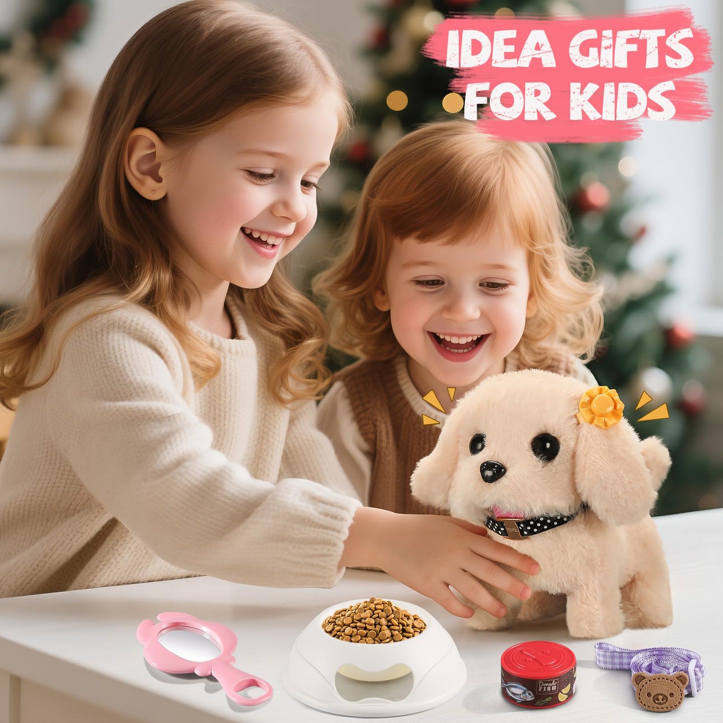 Vanvimen 16 Pcs Robot Dog Toys for Girls, Toys for 3 4 5 6 7 8 Year Old Girls Kids Boys, Realistic Robot Puppy Toys for 5-7 6-8, Ideas Birthday Gifts for Girl 3 4 5 6 Year Old