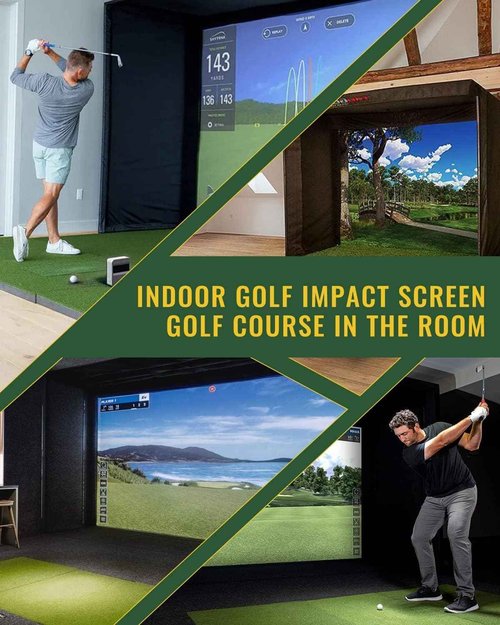 amazgolf Golf Simulator Impact Screen（118 * 78 98 * 98 118 * 118 118 * 138） for Golf Training, Indoor Golf Simulators, Washable Golf Impact Screen for Golf Practice (118 * 78inch)