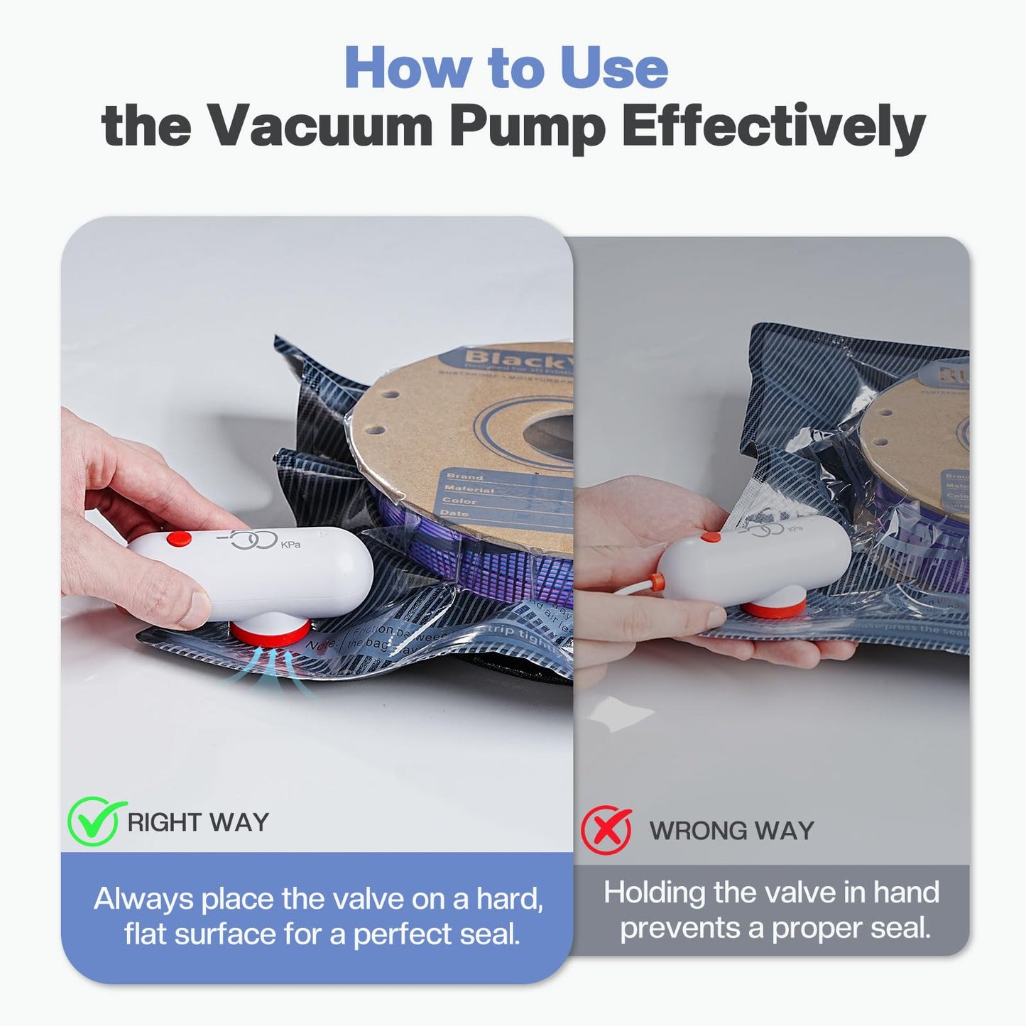Vacbird Filament Vacuum Storage Kit with USB Pump, 20 Pack Light-Proof Vacuum Sealed Bags for 3D Filament, Spool Sealing for Keeping Dry and Clean (12.6 * 13.38 in)