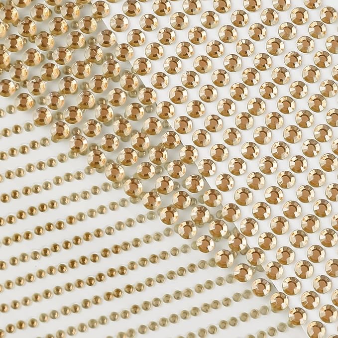 Light Orange Face Gems Eye Jewels Rhinestones Crystals Stickers 3/4/5/6mm with Rhinestones Stickers for Body, Stick on Face Eye Hair Nails Makeup Glue for Make up and Craft Decor 3090PCS