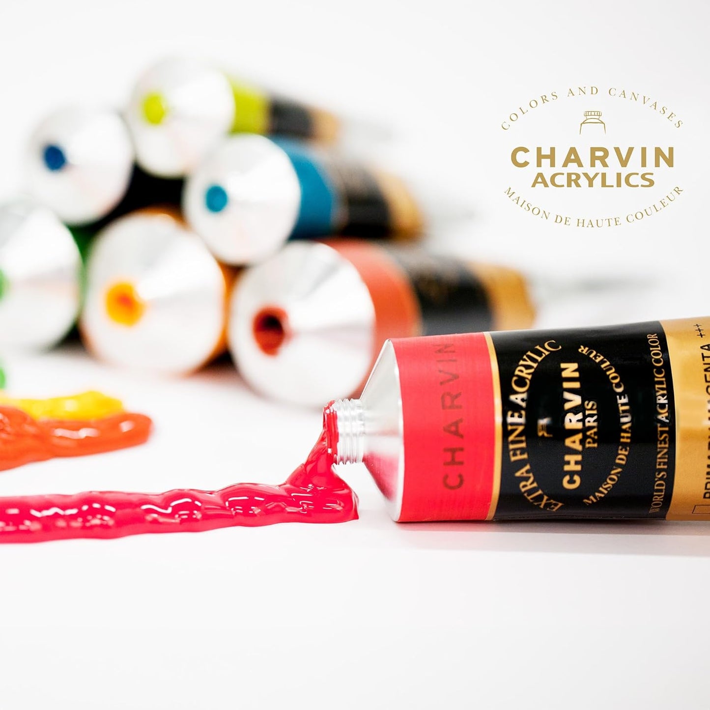 Charvin Extra Fine Professional Acrylic Paint Set for Artists, Blue Shades - Bonjour Set of 9, 20 ml Tubes, Triple-Milled, Lightfast Pigments, Artist Acrylic Paints in Nature-Inspired Hues