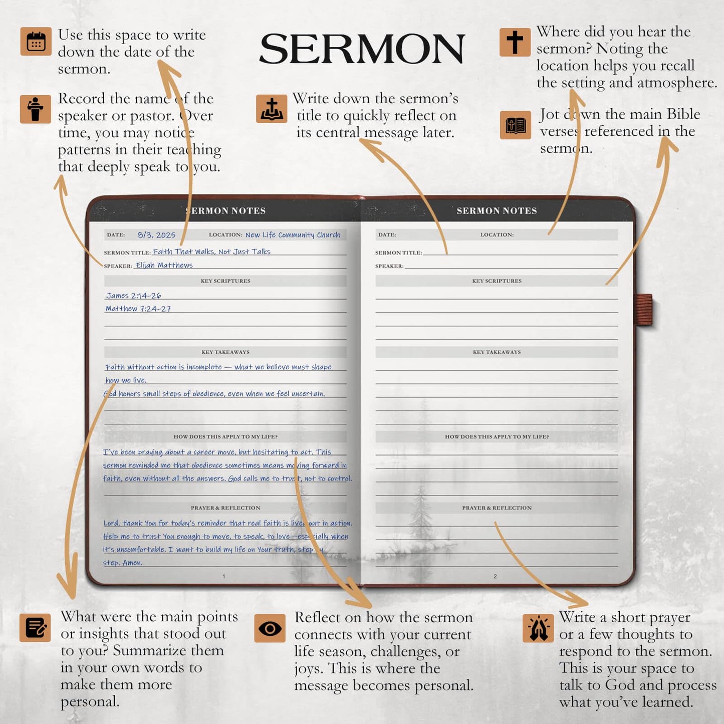 Christian Bible Journal for Men – Premium Eco-Leather Undated Bible Study Notebook, Devotional & Prayer Journal | Perfect Christian Gift for Men | Ideal for Graduation, Pastor, Baptism & Church