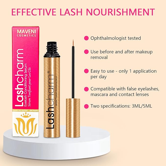Lash Enhancing Serum, Women's Advanced Cosmetics, Eyelash Growth Serum, Promote Longer, Fuller, and Denser Eyelashes, Fast and Effective (5ml), Gold