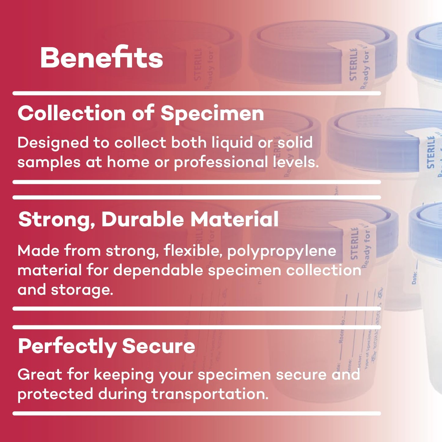 Dealmed Specimen Collection Containers Single Use Urine Specimen Cups, Screw on Leak Resistant Lid, Included ID Label, 4 oz, 10 Count