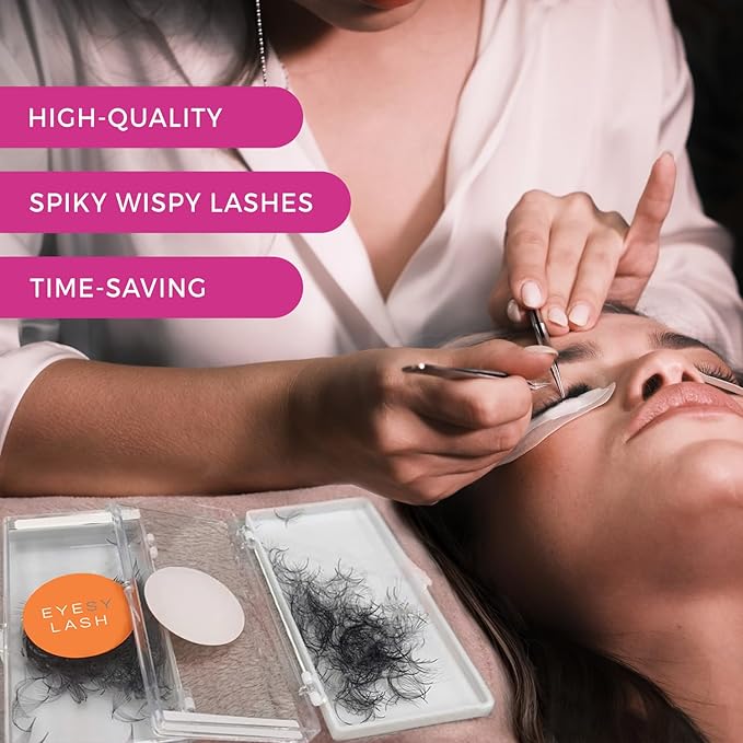 Eyesy Lash 500 Wispy Promade Fans - 9D 0.05 Size 12mm Curl D - Natural Wispy Lashes Loose Premade Lash Fans for Eyelash Extensions Handmade Pre Made Eyelashes for Spiky, Volume, Natural Look