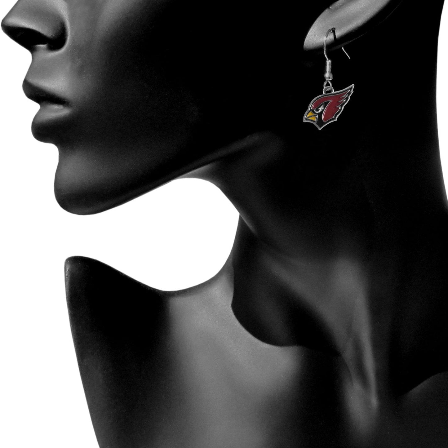 NFL Siskiyou Sports Womens Arizona Cardinals Chrome Dangle Earrings One Size Team Colors