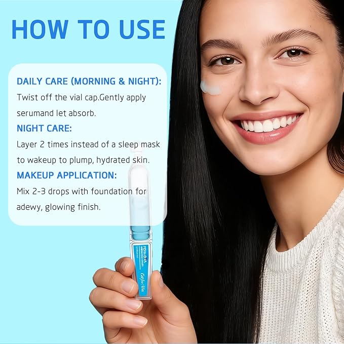 PDRN Serum, 5000ppm Salmon DNA Ampoule, 2000ppm Collagen, Glutathione, Niacinamide & 6in1 Hyaluronic Acids for Wrinkle anti-aging 30Count (1)