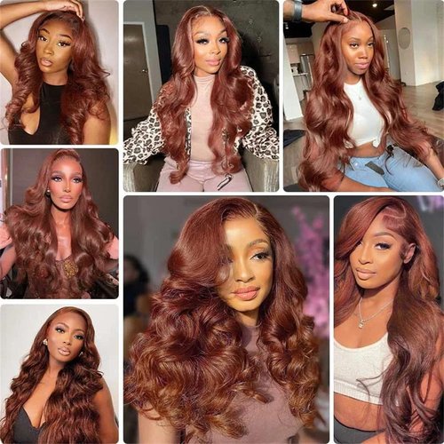 Leruikair Human Hair Bundles 20 22 24 Inch Reddish Brown Straight Human Hair Bundles Brazilian Color 33 Copper Red Unprocessed Brazilian Soft Quick Weave Hair for Black Women