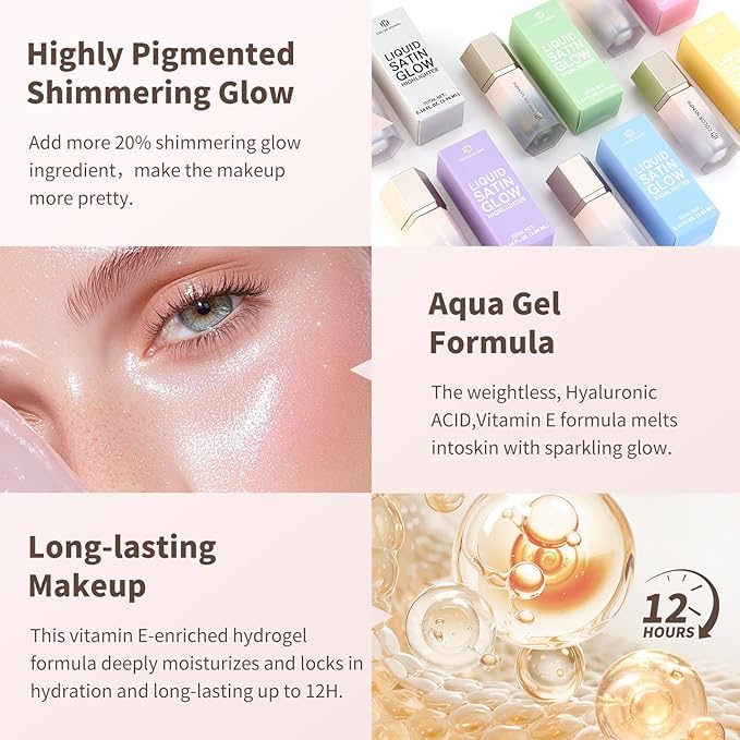 Color Nymph Liquid Highlighters For Face Eye Body Gel Cream Highlighter Chameleon Shimmer Makeup Highlighter iluminadores de maquillaje - 03# Fluorescent Blue