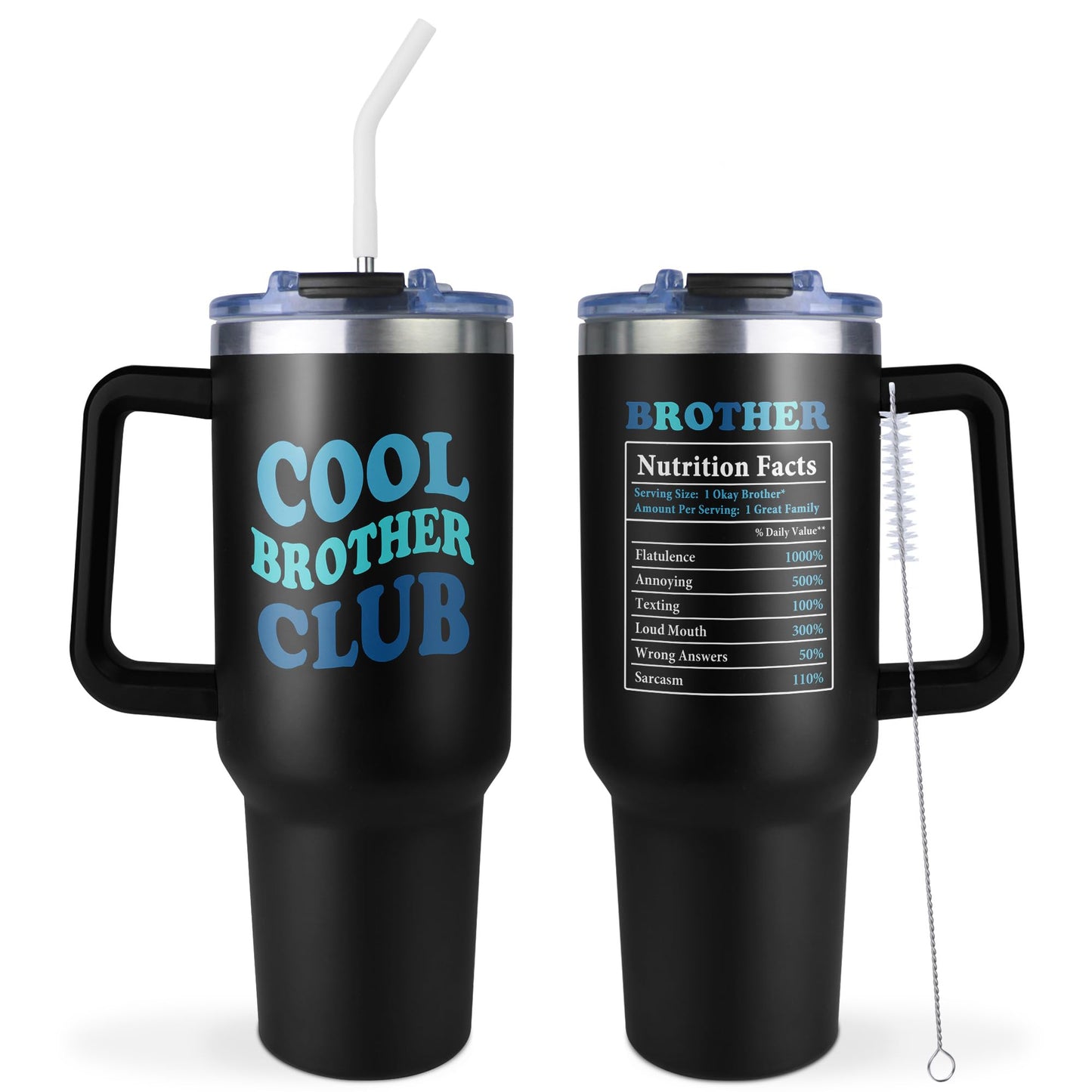 Ladyhold Big Brother Gift, Gifts for Brothers, Brother Birthday Gifts from Sister, Christmas Graduation Birthday Gift for Brothers Tumbler 40Oz with Handle and Straw