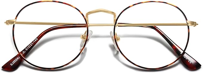 SOJOS Blue Light Blocking Computer Glasses Round Eyewear Anti Blue Light Lens Preppy Chic SJ5024B