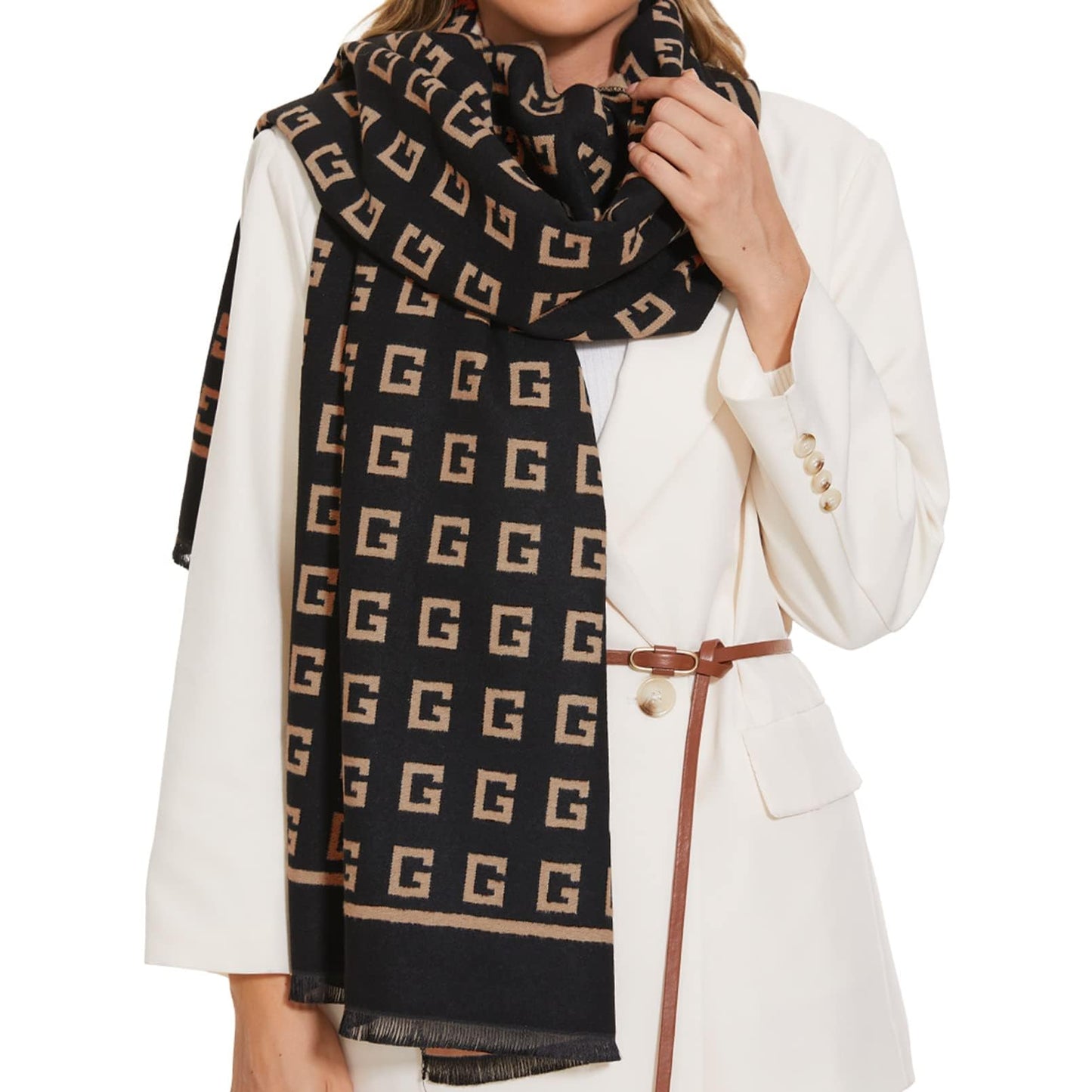 RainFlowwer Womens Pashmina Shawl Wrap Scarf Christmas Winter Warm Wool Scarves Large Reversible Stole Scarf Dress Gift