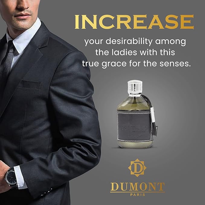 Dumont Nitro Black Eau De Parfum - Mysterious Fruit & Woody Scent - 3.4 Fl Oz
