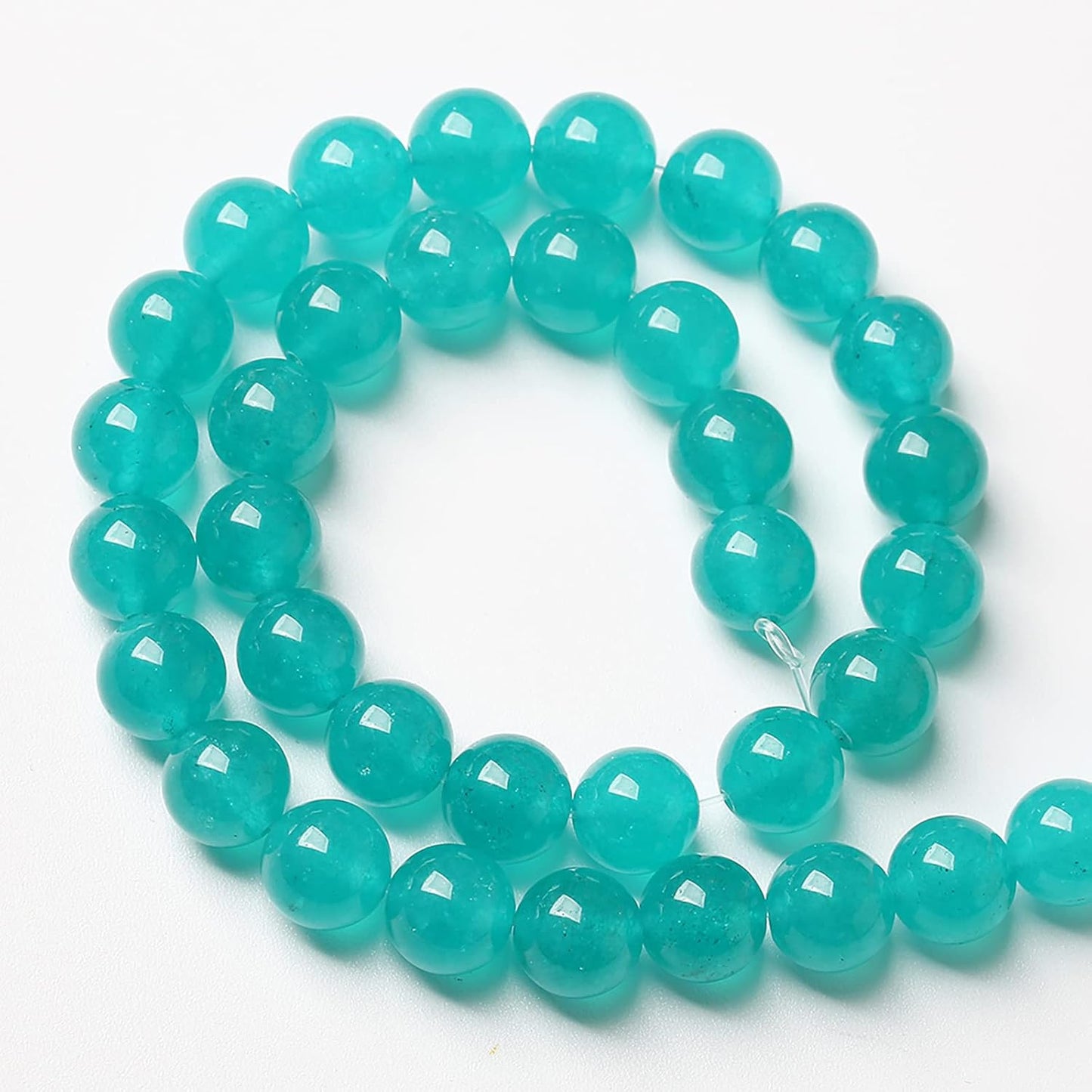 90PCS 4mm Natural Stone Beads Blue Amazonite Jade Stone Round Loose Beads for Jewelry Making DIY Bracelet Necklace 15 Inch(Amazonite Blue Jade, 4mm)