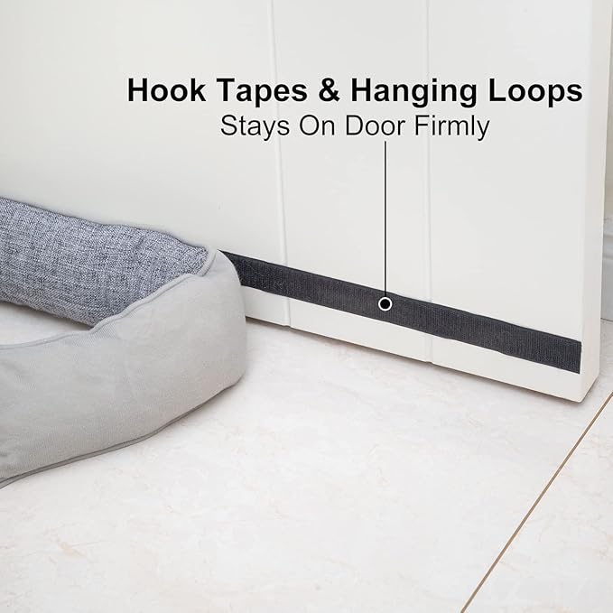 Marwood Under Door Draft Stopper 36 inch Wind Stopper for Door & Window, Weighted French Air Draft Stopper Front Door Snake Noise Blocker for Bottom of Door with Hanging Loops - Grey