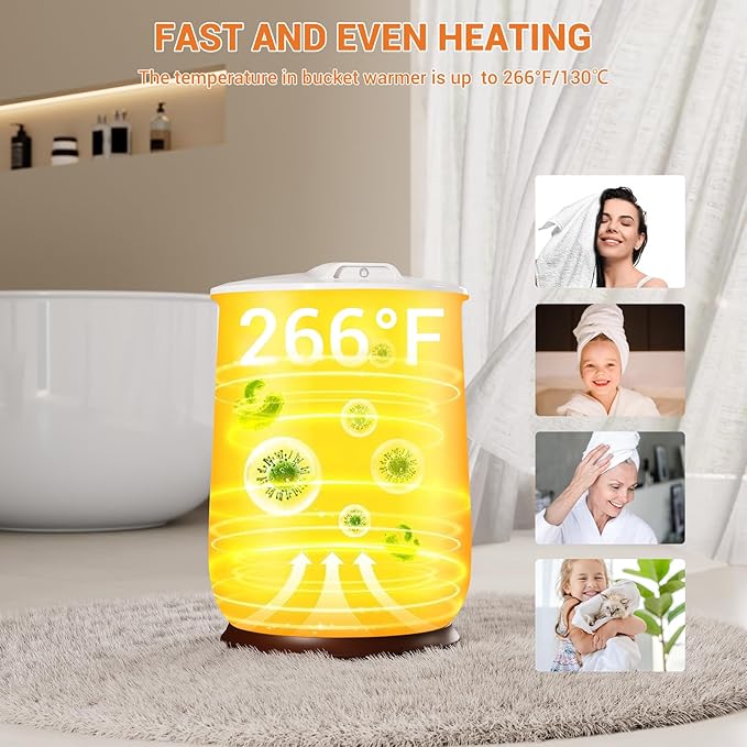 Senfot 20L Towel Warmer for Bathroom with Timer Function, Temperature Adjustable, LED Display, Auto Shut Off, Even Heated Hot Towel Warmer for Towels, Bathrobe (Flip-Top