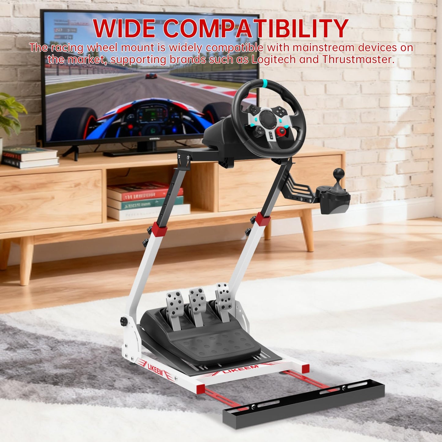 Likeem Sim Racing Wheel Stand, Racing Steering Shifter Mount Fit for Logitech G25, G27, G29, G920 Racing Simulator Cockpit Video Game Accessories, Shifter Wheel Pedals NOT Included