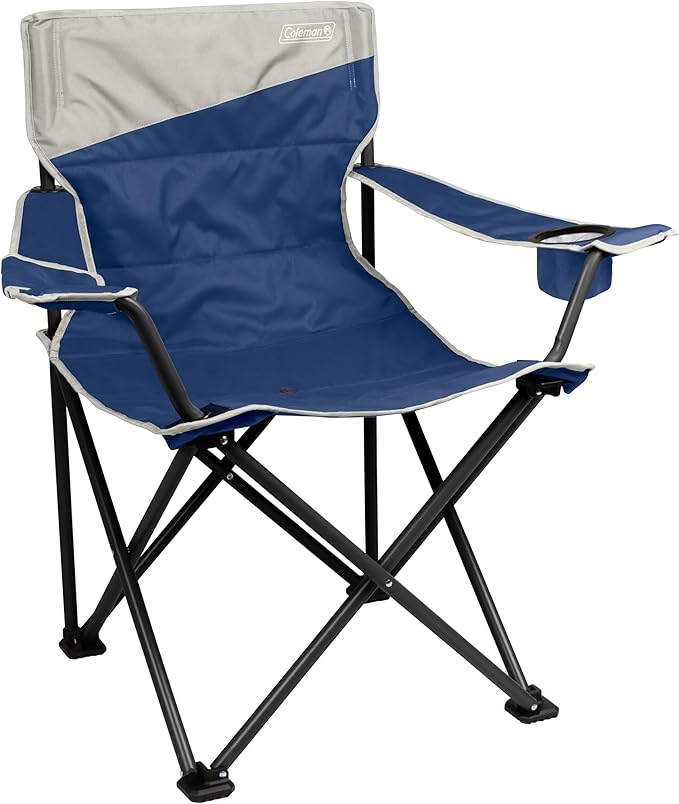Coleman Big-N-Tall Camping Chair with Cup Holder & Side Pocket, Water-Resistant XL Outdoor Seat Supports up to 600 lbs, Gr...