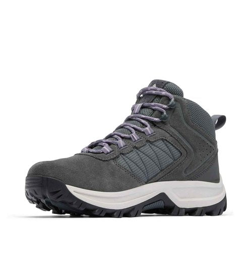 Columbia Womens Transverse Suede Waterproof Hiking Boot, Grill/Granite Purple, 9