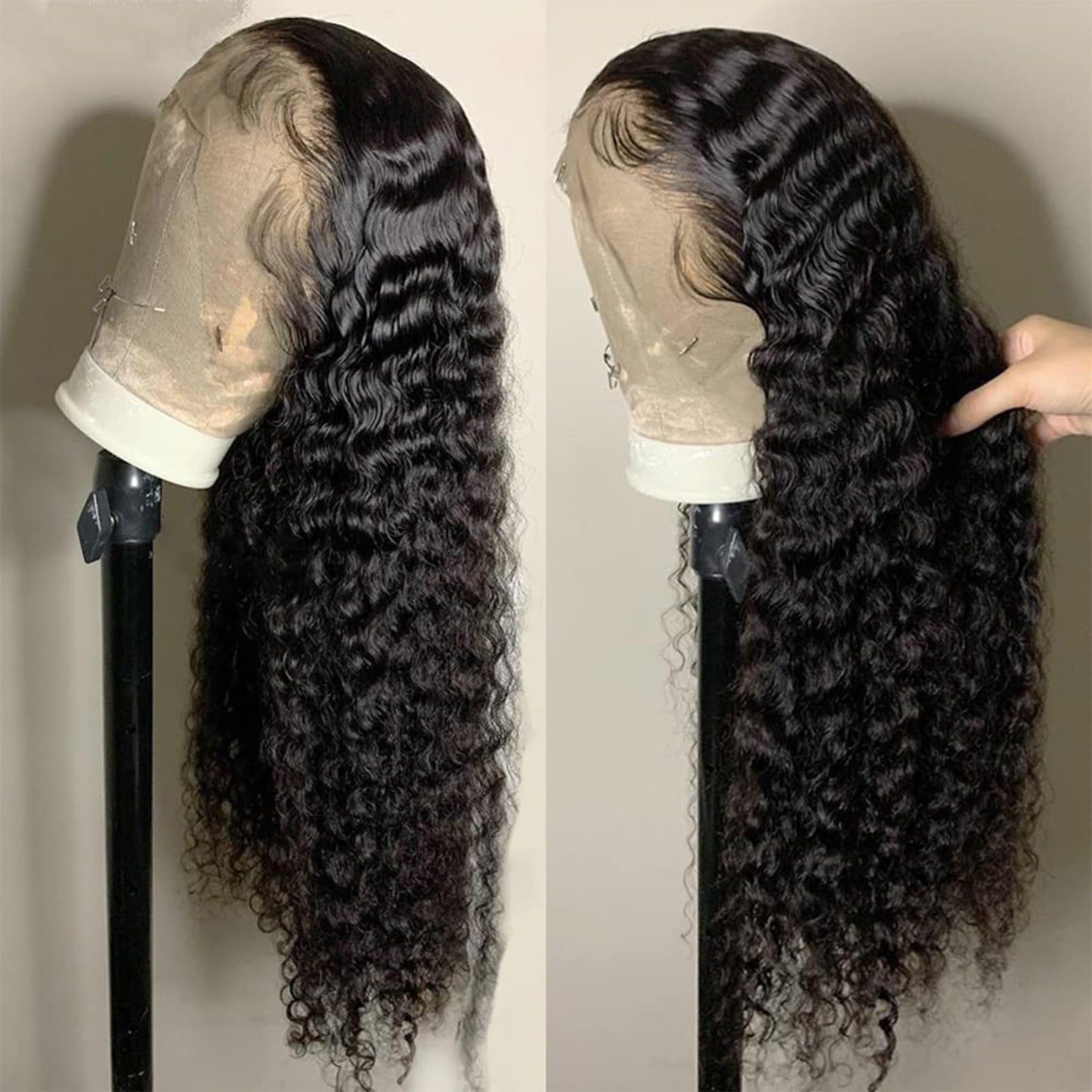 30 Inch 13x6 Deep Wave Lace Front Wigs Human Hair 200 Density HD Lace Front Wigs Human Hair Deep Curly 13x6 HD Lace Frontal Glue