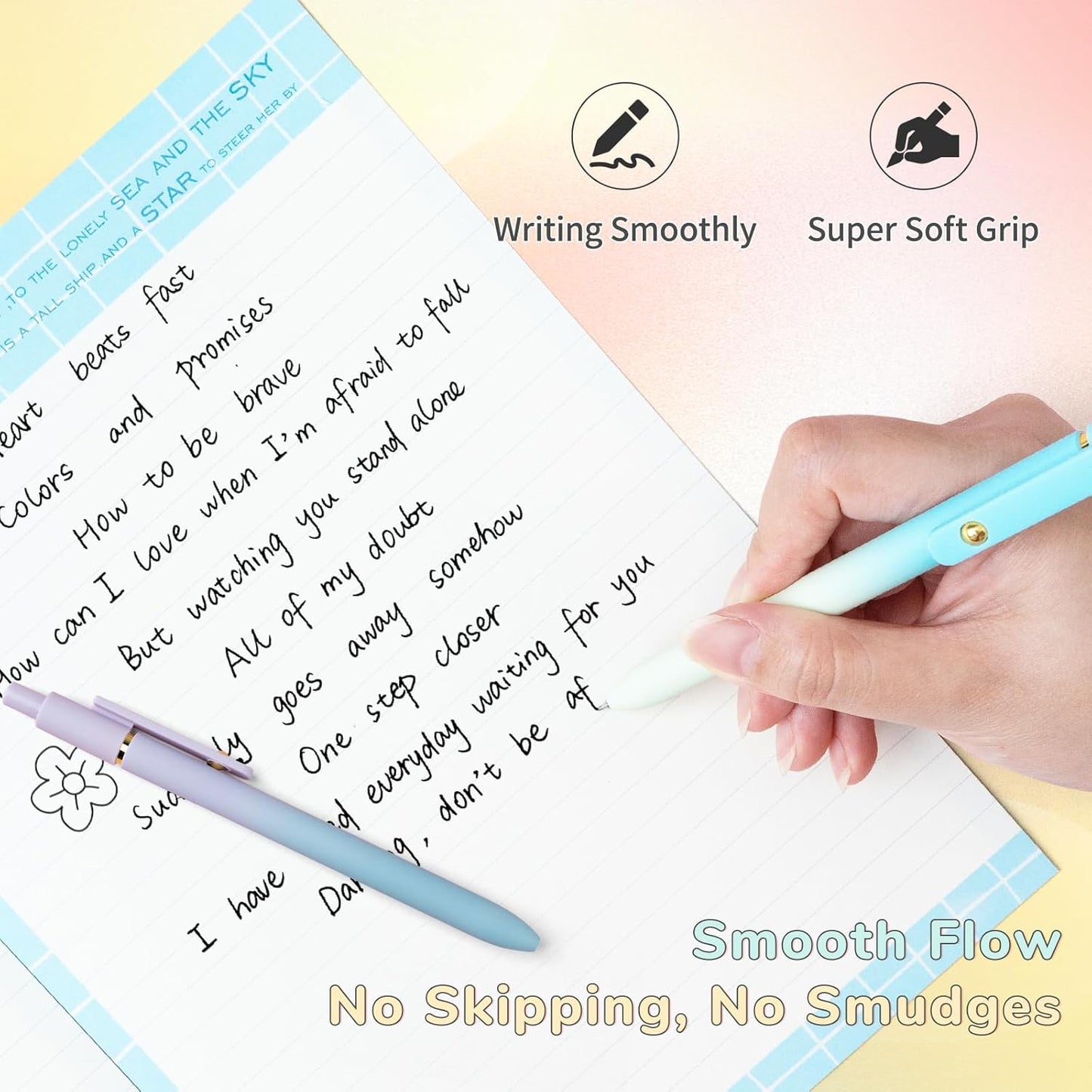 12 Pcs Gel Pens 0.5mm Quick Dry Black Ink Pens Fine Point Smooth Writing Pens, Cute Office and School Supplies Gifts for Women Teacher Students (12 Pcs Ombre Gold)