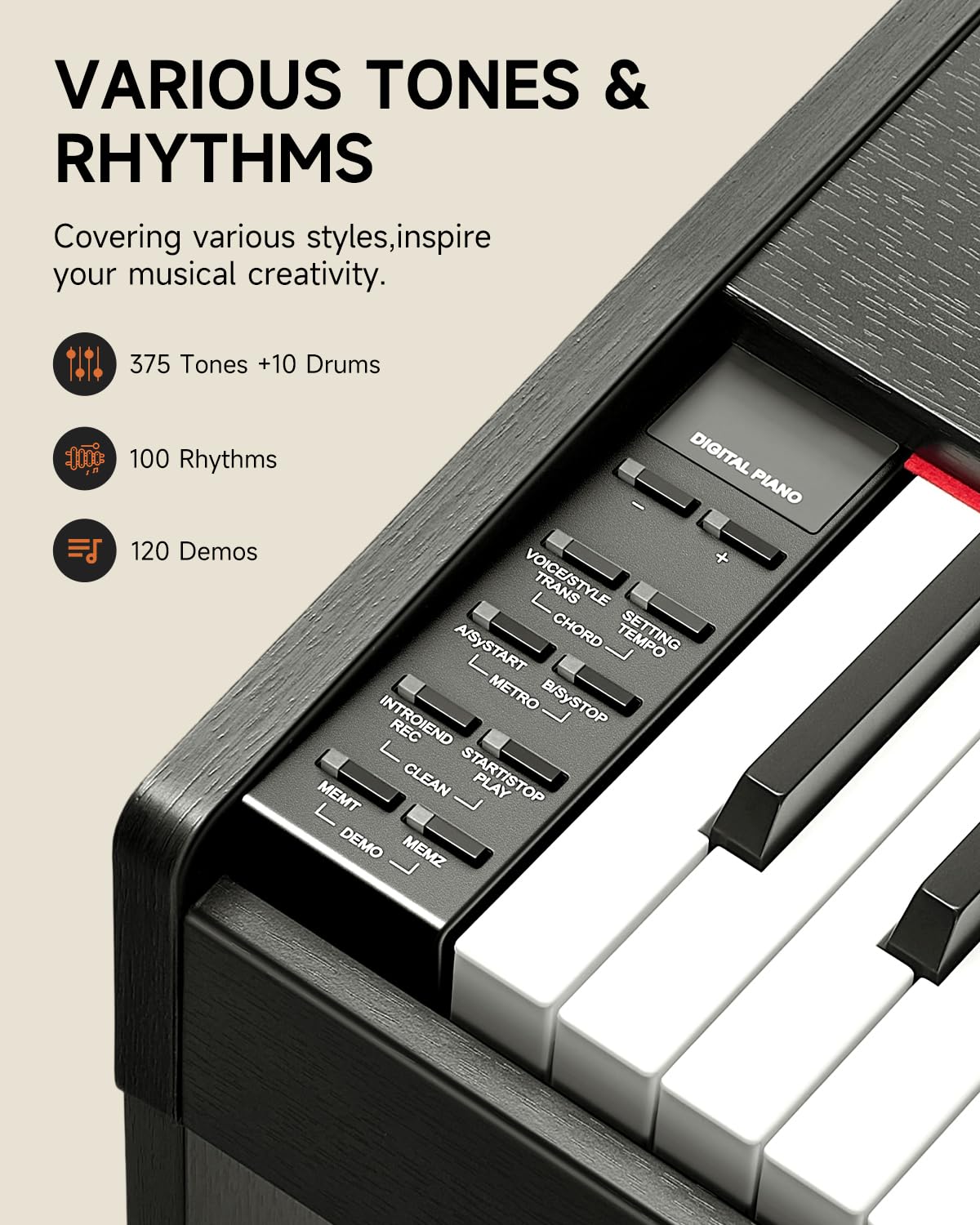 Donner DDP-50 Weighted Digital Piano 88 key Keyboard for Beginner, Full Size Electric Piano Keyboard with Furniture Stand and 3 Pedal Unit