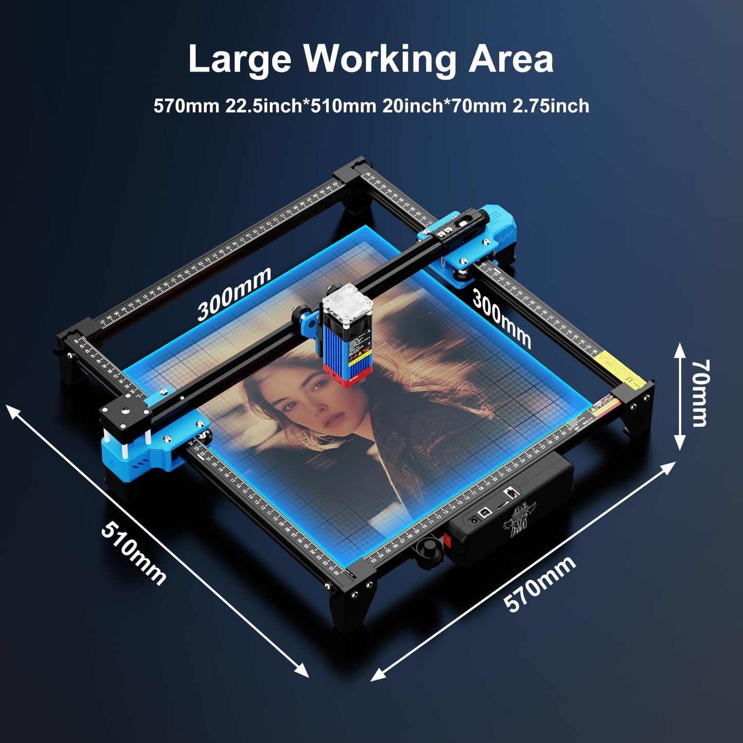 Twotrees TTS-55 Pro Laser Engraver 5500mW Laser Engraving Machine,Laser Cutter,30000mm/min Speed,0.08mm Laser Spot Engraver Machine for DIY,Wood,Metal,Acrylic,Glass,Stainless Steel