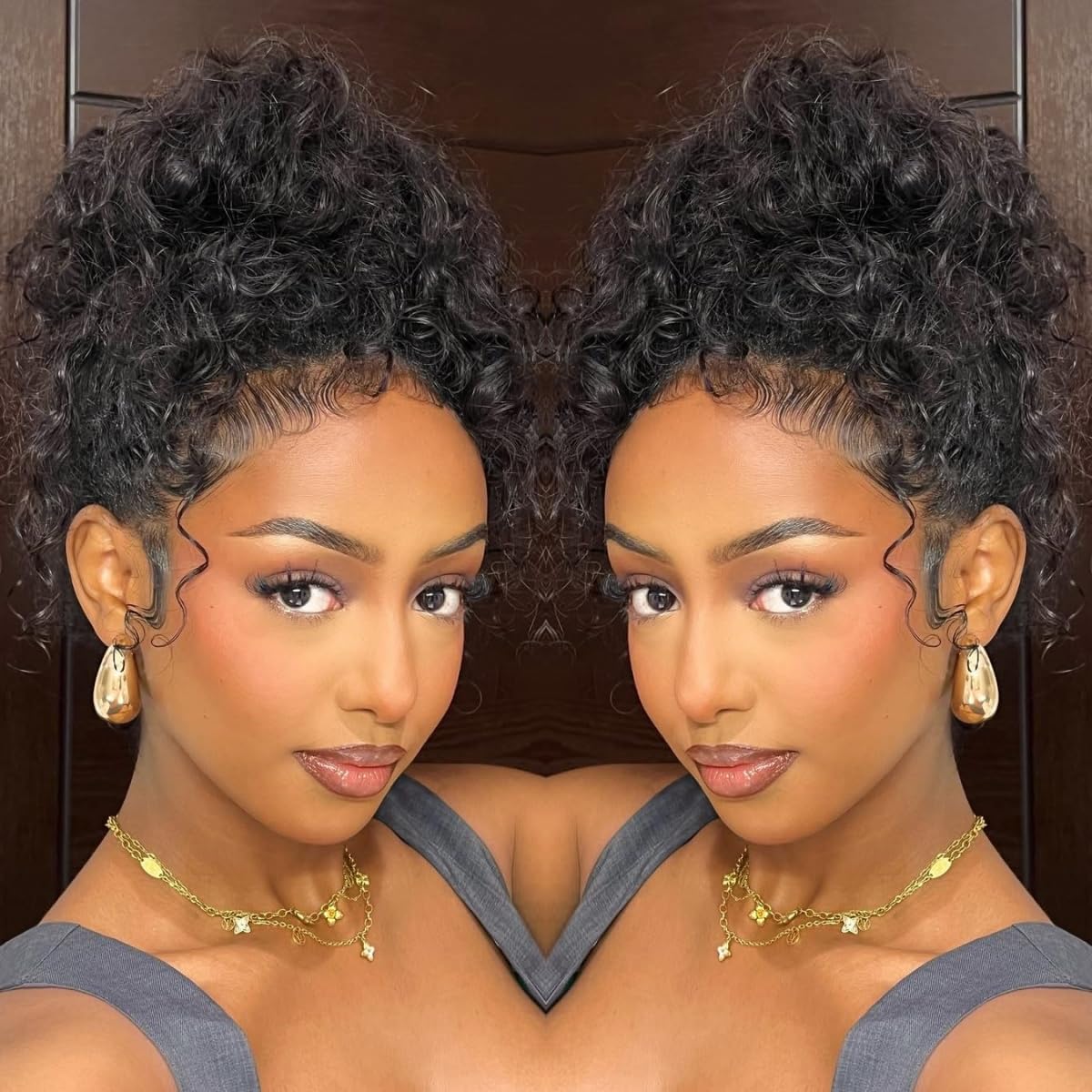 Hidden Strap 360 Glueless Wigs Human Hair Pre Plucked Pre Cut Bleached Tiny Knots Water Wave HD Full Lace Front Wigs Human Hair