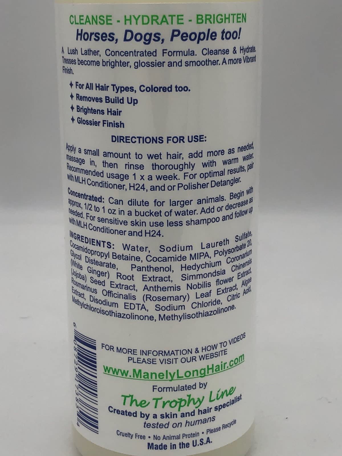 Manely Long Hair Shampoo 16oz.