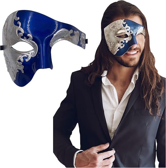 Masquerade Mask For Men Phantom Of The Opera Mask Prom Mardi Gras Haloween Venetian Half Face Mask