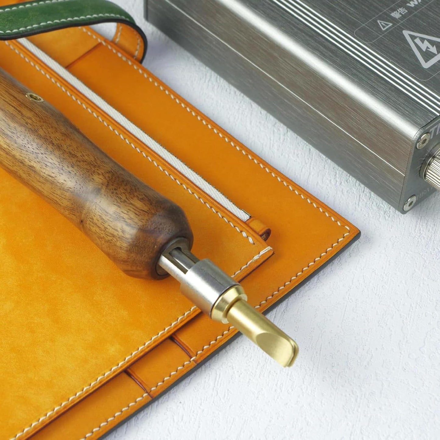 Skiving Machine/Electric Leather Edge Creaser/Digital Craft Tool 80-480°C with 14 Tips M5 for Efficient Galanteria and Finishing of Edges on Straps and Hide Material(One)
