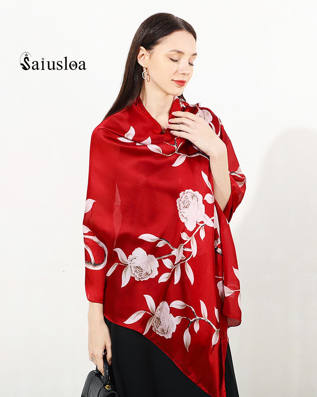 Dress Scarves Shawl Wraps Long Silky Scarf for Women Dressy Fashion Lightweight for Decorative Formal Evening Gowns-1001