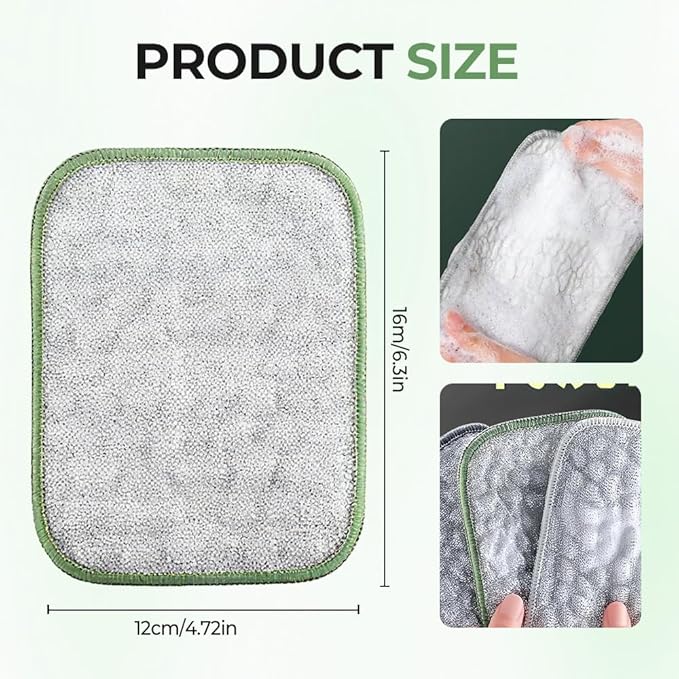 Fliwos Non-Scratch Wire Dishcloths, 2025 New Multipurpose Wire Miracle Cleaning Cloths Reusable Kitchen Dishwashing Rags Thickened Dishcloths for Wet and Dry (5 Pcs)