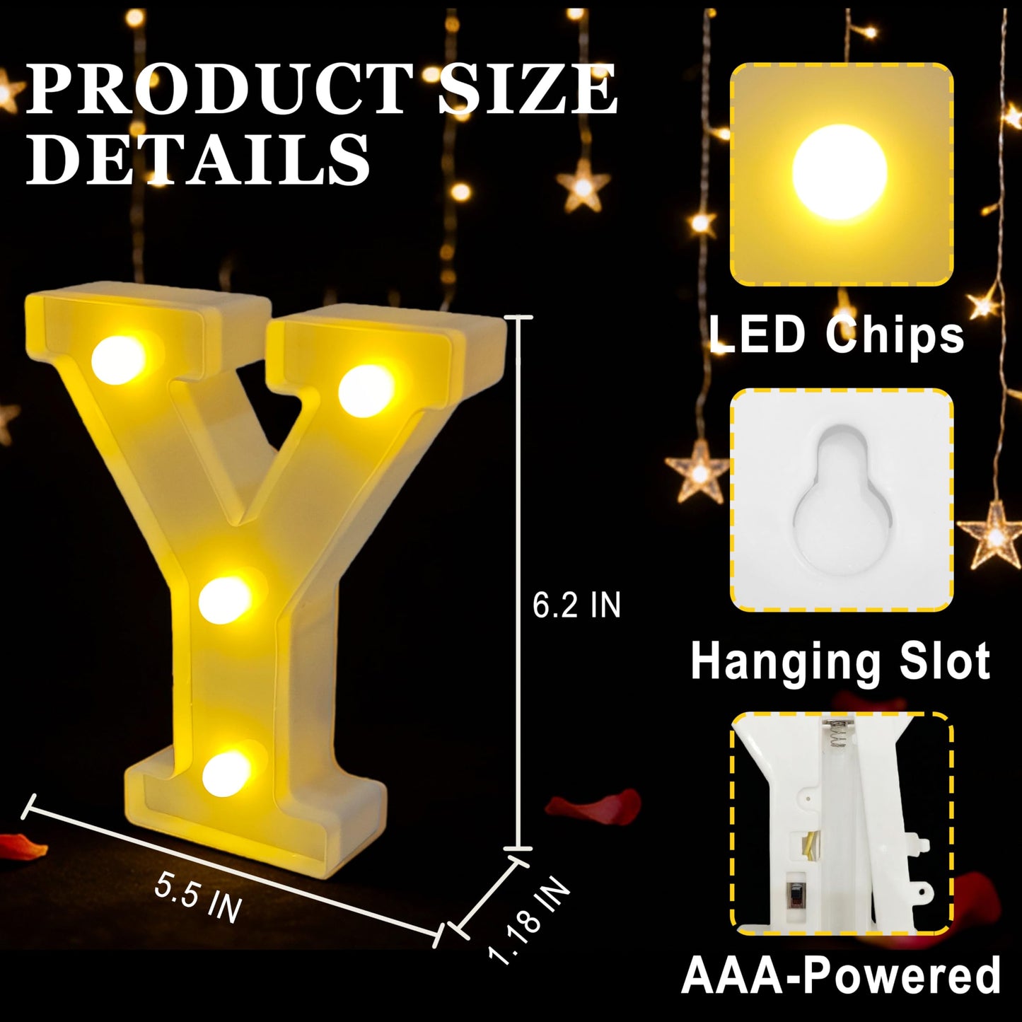 IFNCPF It was Always You Light Up Letters Proposing Decorations Set Includes 14 LED Light Letters and 1000 Rose Petals Valentine's Day Ornaments