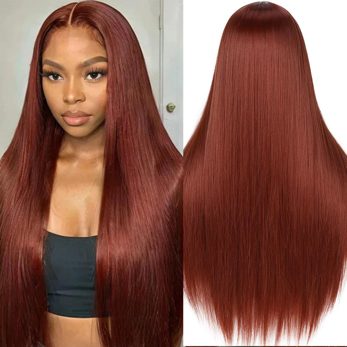 Reddish Brown Lace Front Wigs Human Hair 13x6 Body Wave Lace Front Wig 33# Lace Frontal Wigs Human Hair Pre Plucked for Women Gl