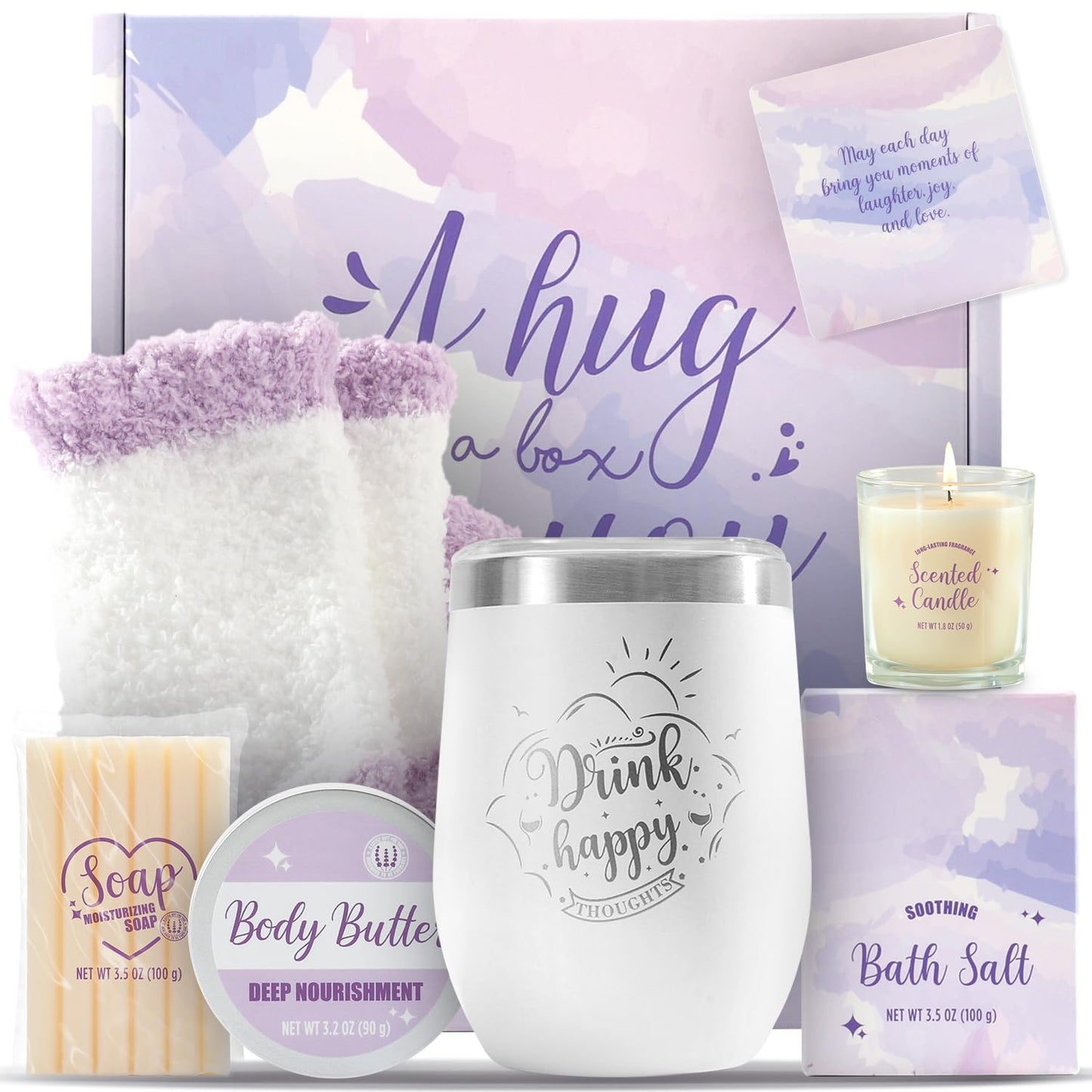 BODY & EARTH Self Care Gifts for Women, Birthday Gifts 6pcs Gift Basket, Spa Bath Sets for Women, Mothers Gifts for Mom