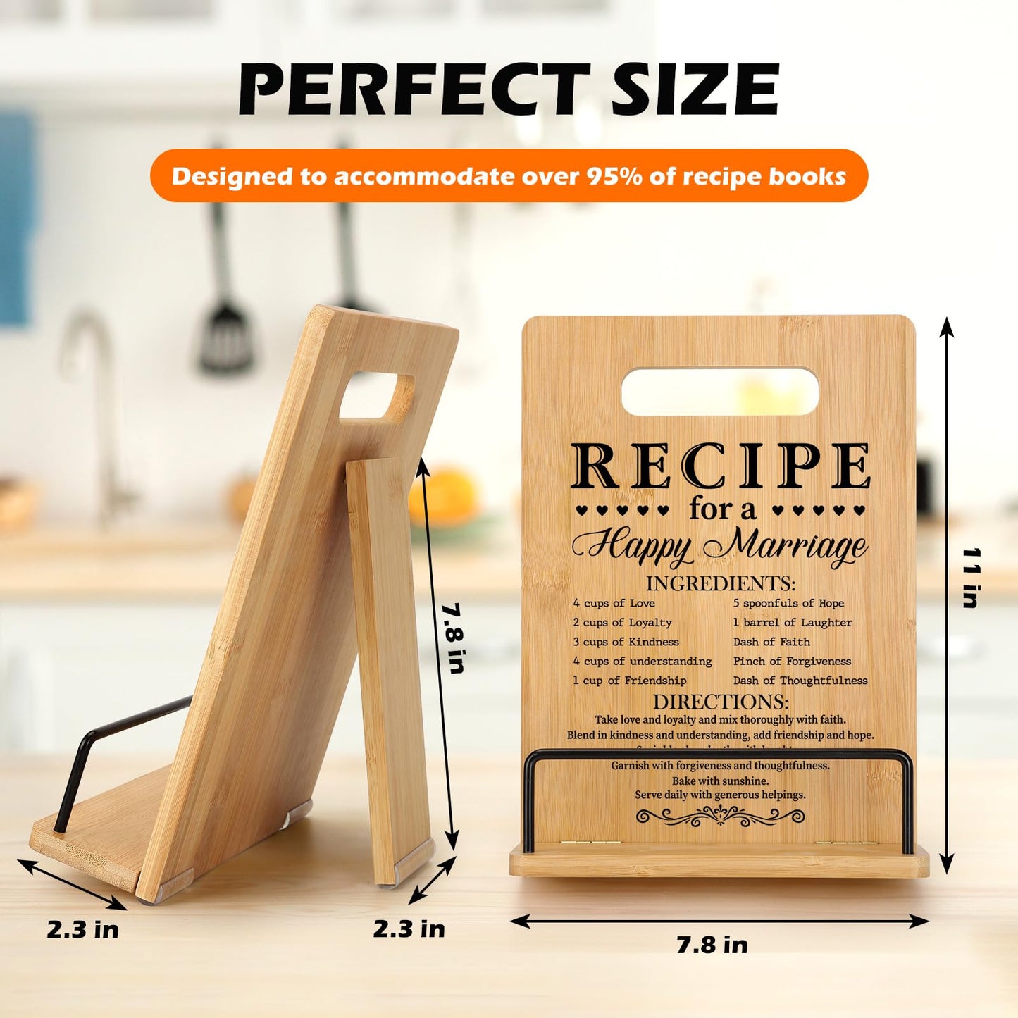Wedding Gift for Couples 2025, Bridal Shower Gifts for Bride and Groom Engagement, Happy Marriage Cookbook Stand, Gifts for Wedding Shower, Newlywed Mr and Mrs Gifts Bride to Be Gifts