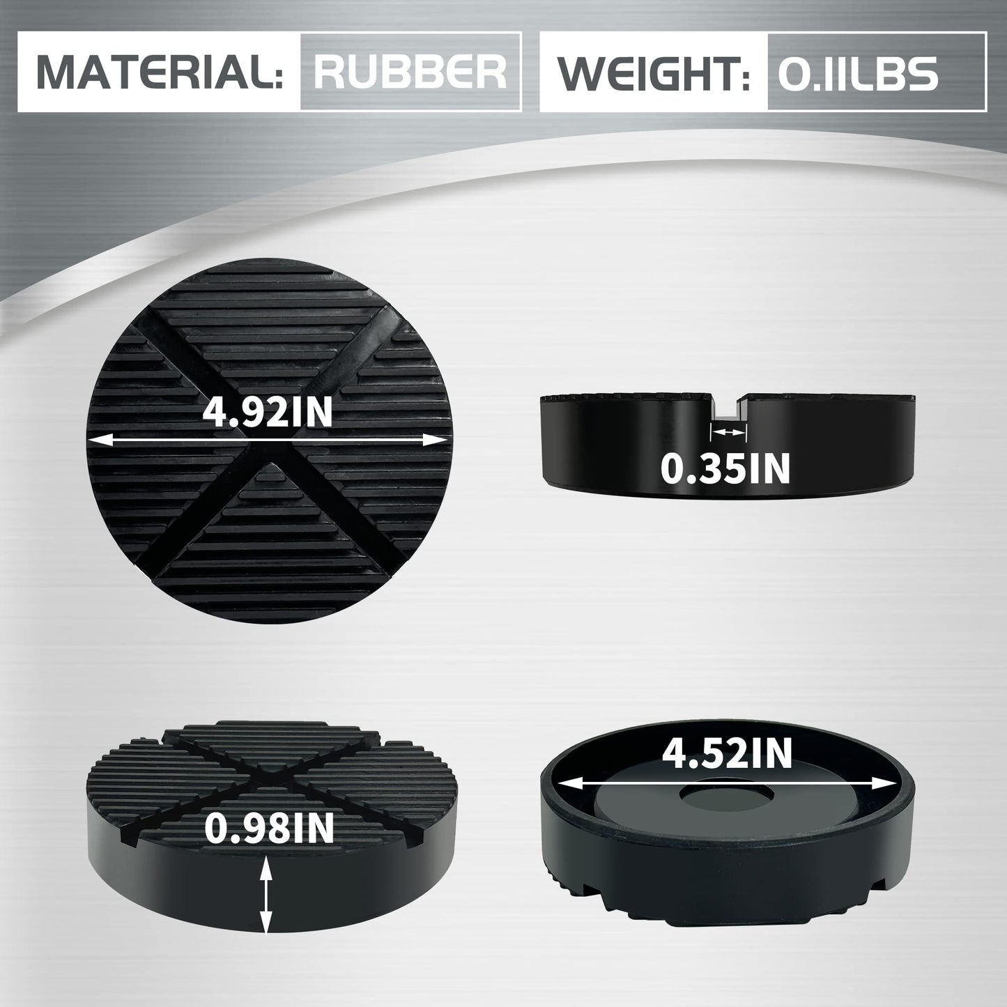 TONDA Floor Jack Rubber Pad, Universal Jack Puck Adapter, Pinch Weld Side Frame Rail Protector, 2 Pack