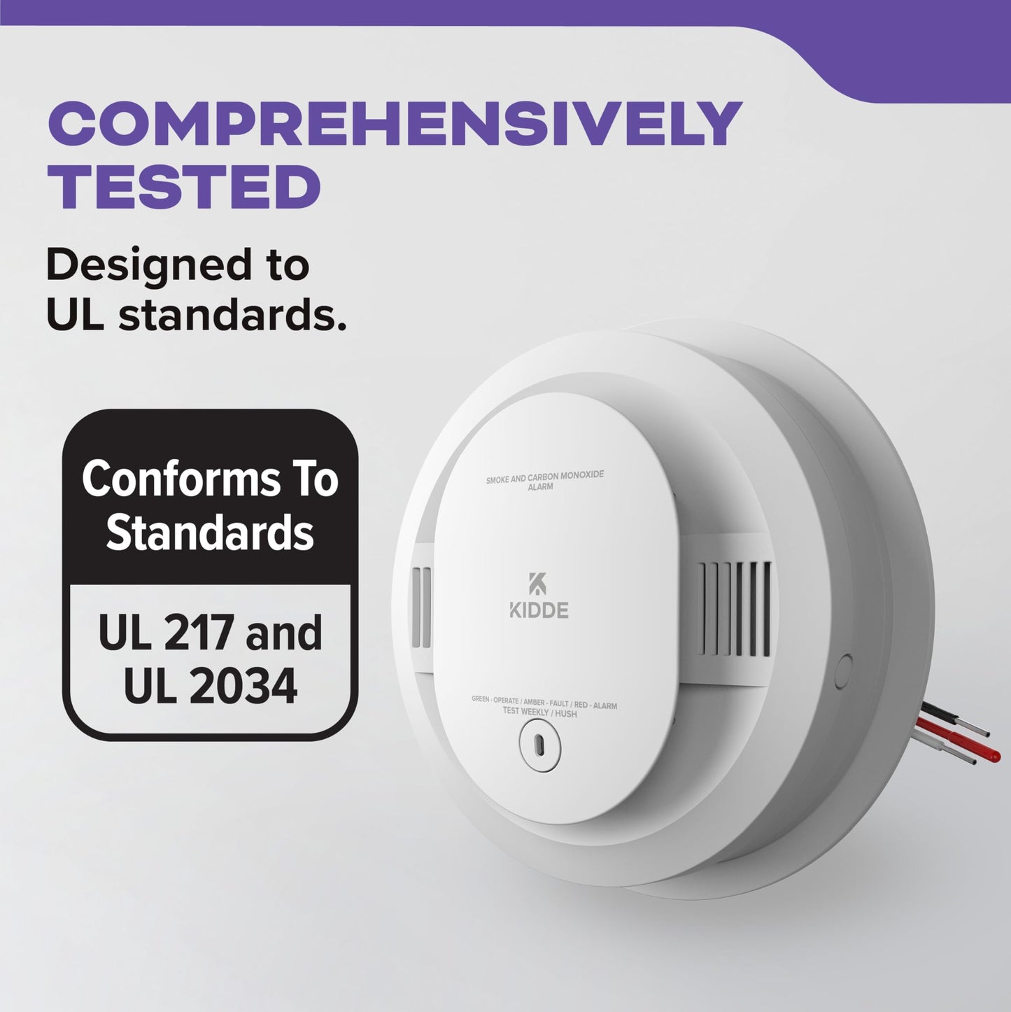 Kidde Hardwired Smoke & Carbon Monoxide Detector for Home, Voice Alerts, 2 AA Battery Backup, 3-Pack